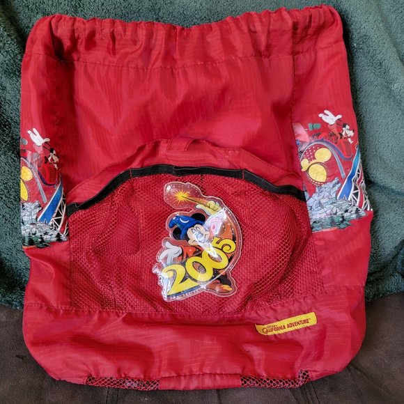 Disneyland California Adventure 2005 Red Darwstring Lightweight Backpack main image 6